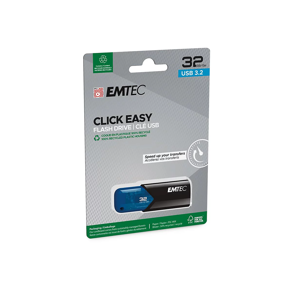 EMTEC B110 Click Easy 3.2 - USB-Flash-Laufwerk - 32 GB