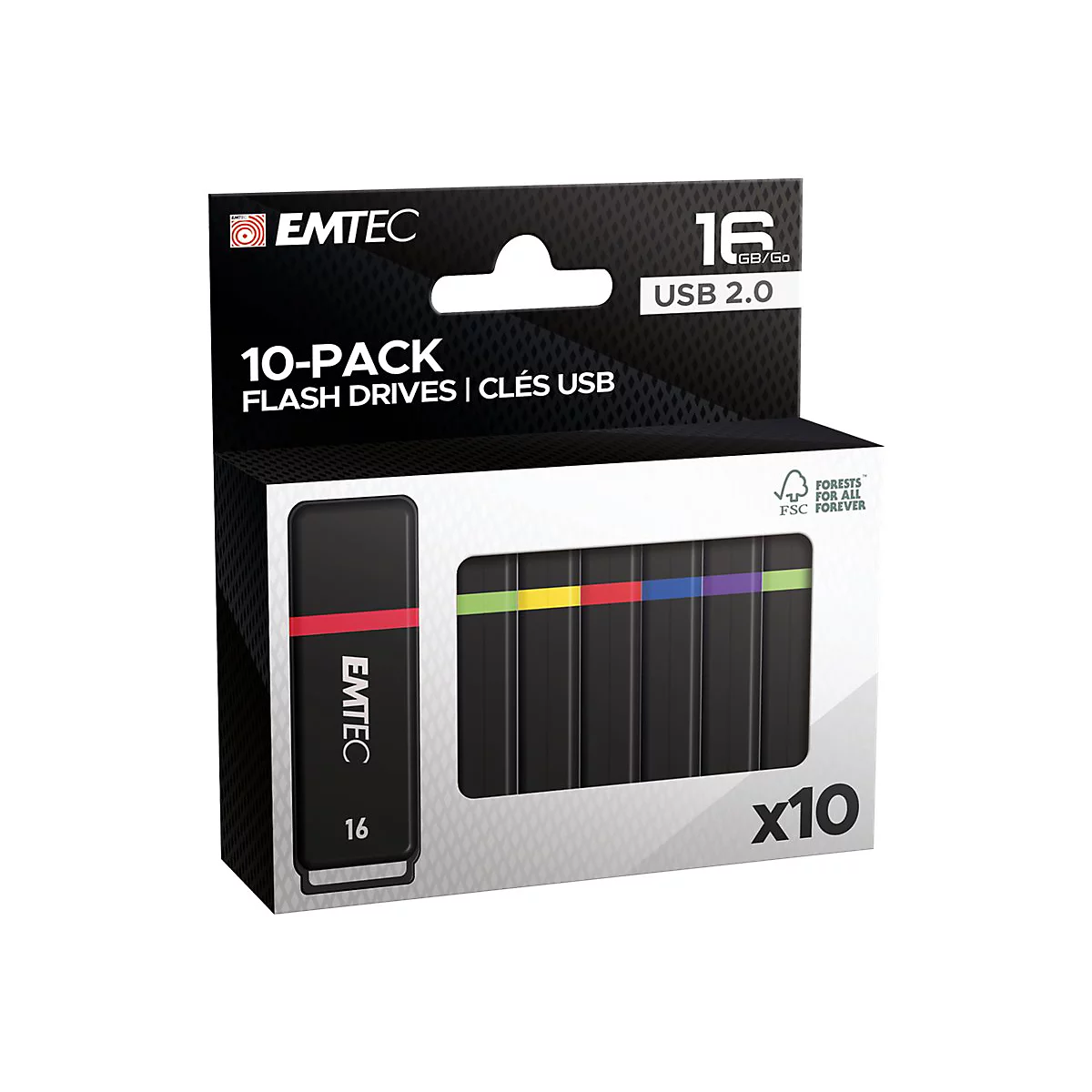 EMTEC K100 - USB-Flash-Laufwerk - 16 GB - USB 2.0 (Packung mit 10)