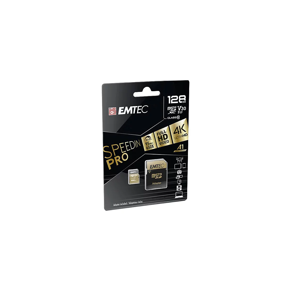 EMTEC SpeedIN' PRO - Flash-Speicherkarte - 128 GB - microSDXC UHS-I