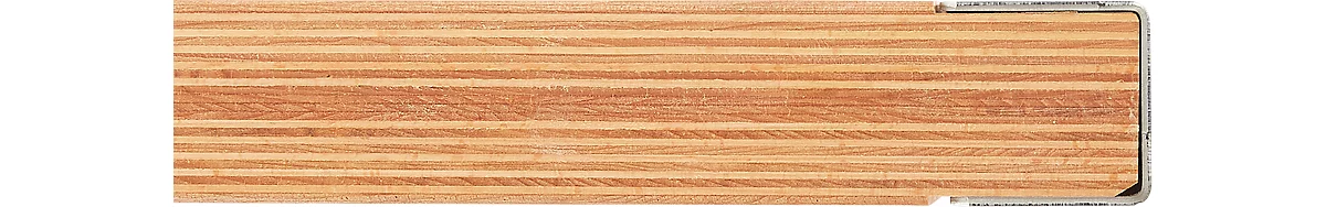 Encimera Multiplex, grosor de 40 mm, vigas roscadas, borde de acero, madera de haya extendida, impregnada incolora, A 1500 x P 700 mm