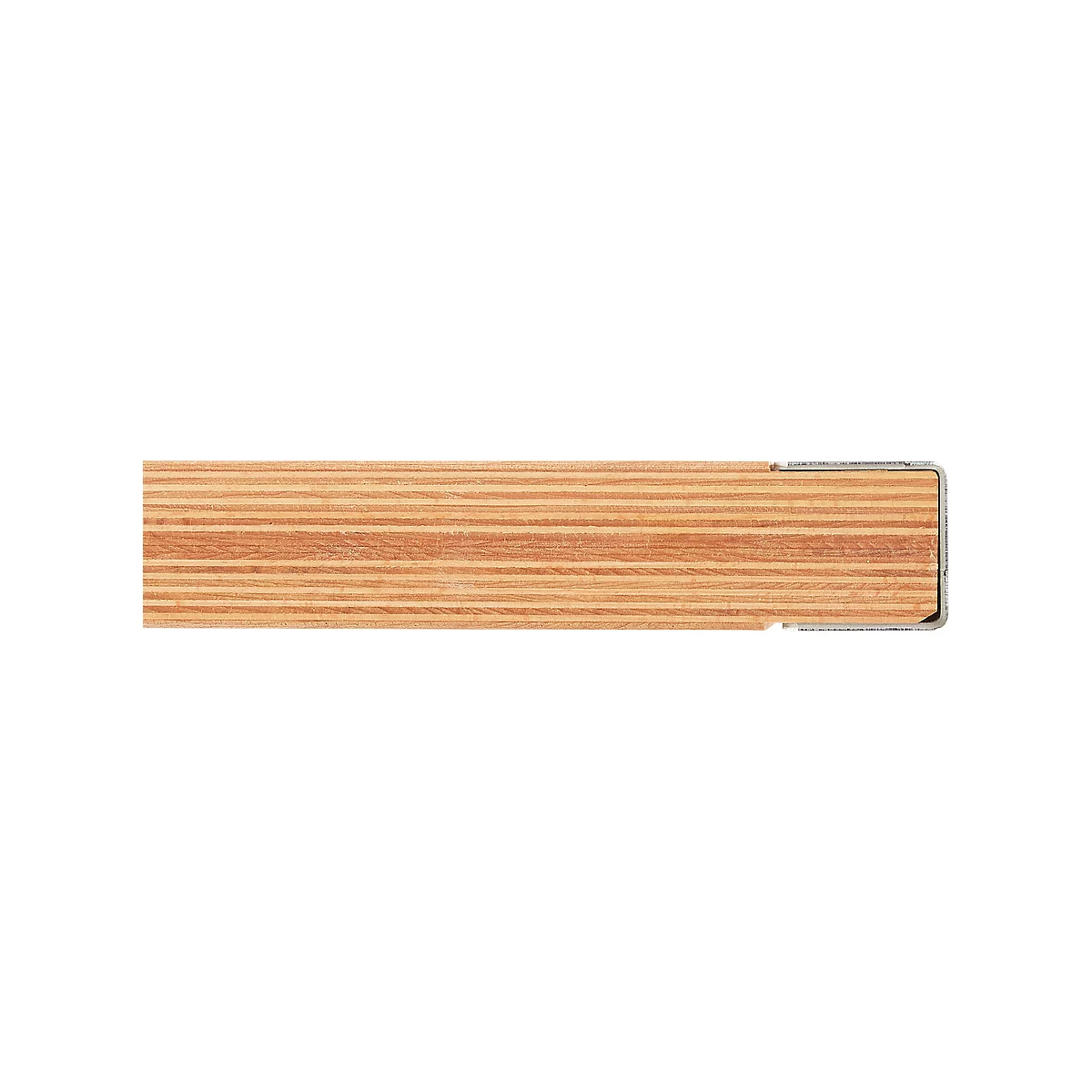 Encimera Multiplex, grosor de 40 mm, vigas roscadas, borde de acero, madera de haya extendida, impregnada incolora, A 2000 x P 700 mm