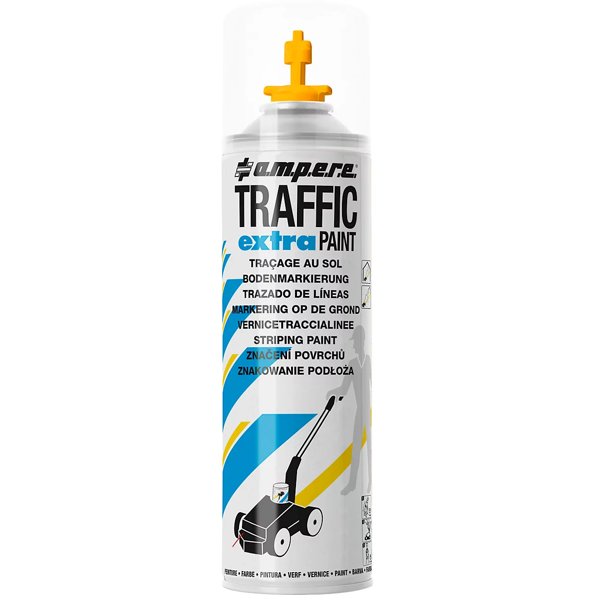 Encre de marquage Traffic® Extra, pour appareils de marquage au sol, résistant aux intempéries, portée 50 m, 500 ml, jaune