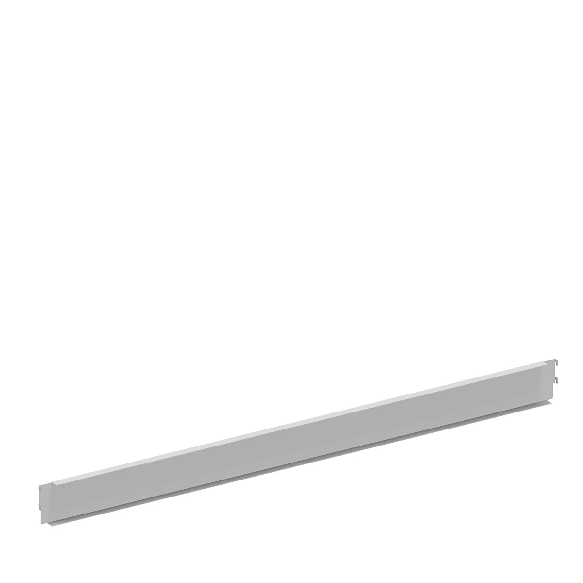 Gray, rectangular profile lies diagonally on a white background.