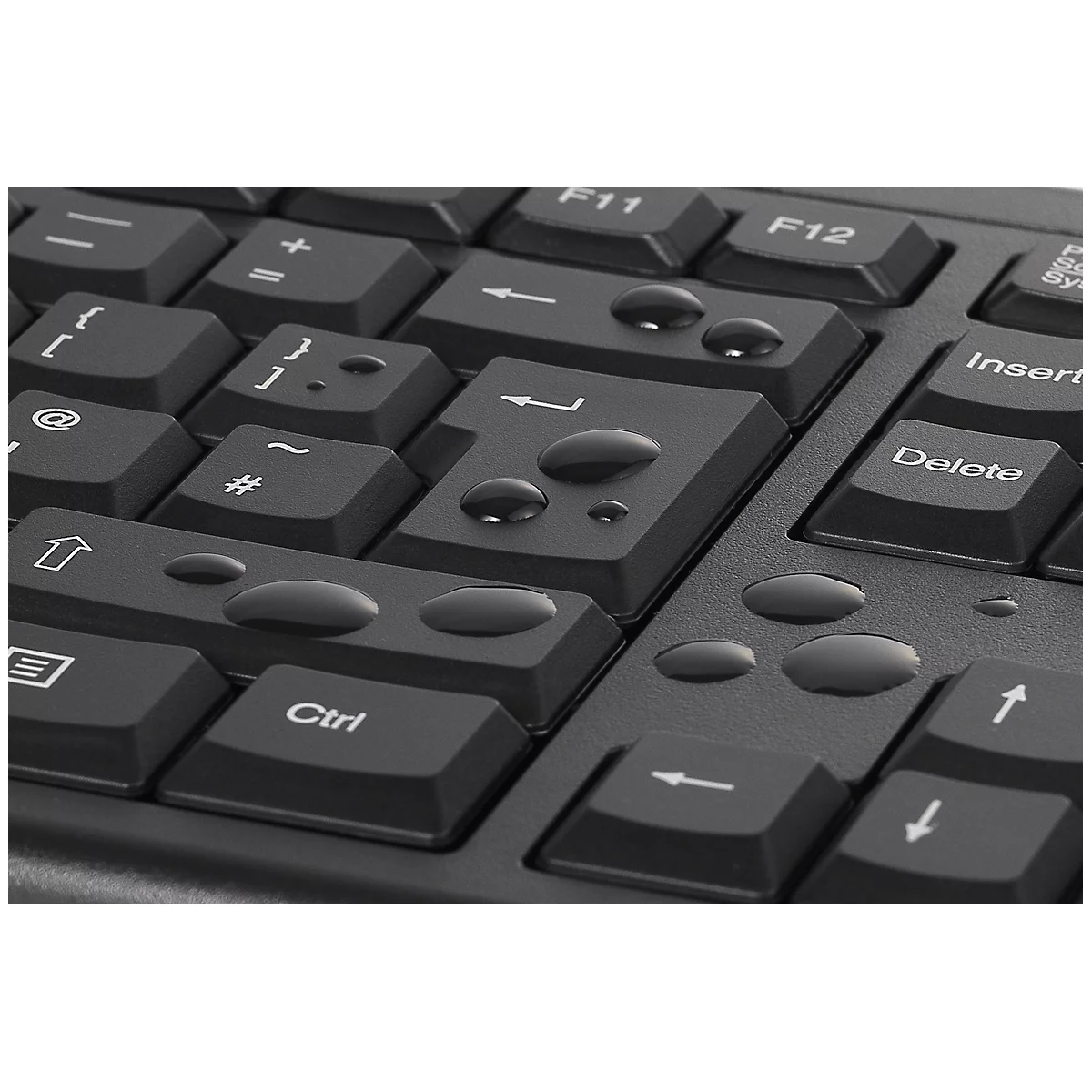 Ensemble clavier et souris Kensington KM150 EQ, sans fil, QWERTY, membrane scellée, souris 1200 dpi, PCR, noir
