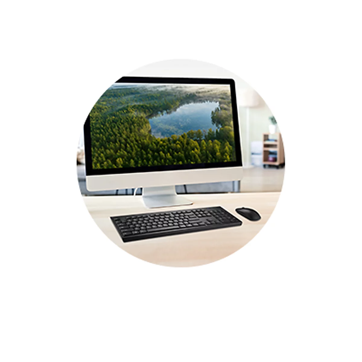 Ensemble clavier et souris Kensington KM150 EQ, sans fil, QWERTY, membrane scellée, souris 1200 dpi, PCR, noir