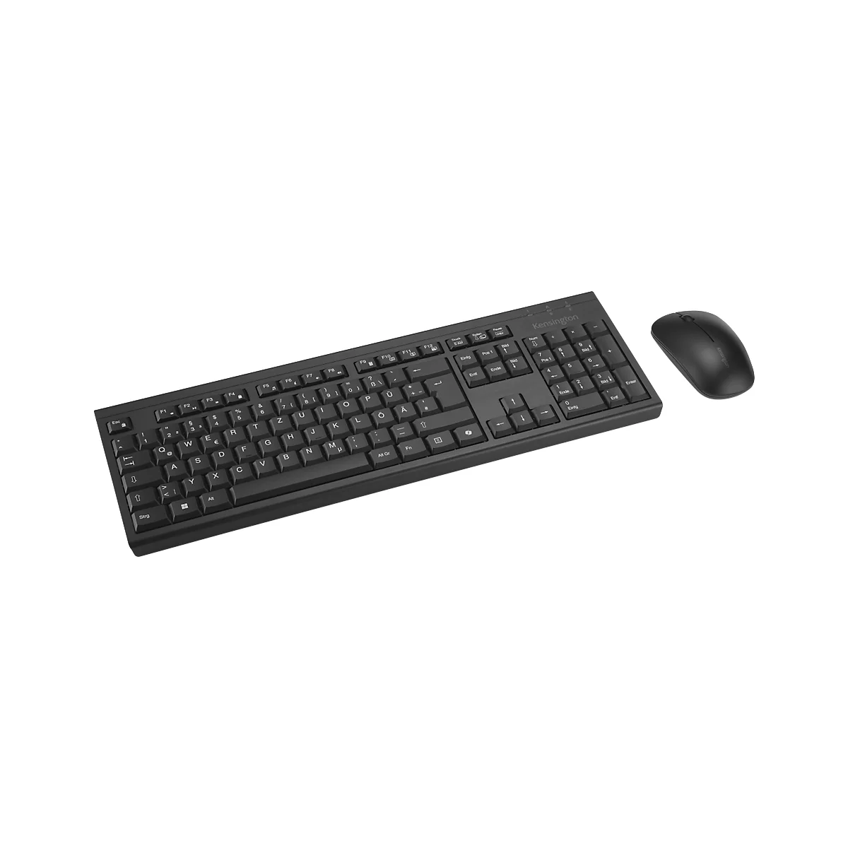 Ensemble clavier et souris Kensington KM270 EQ, sans fil, rechargeable, QWERTY, membrane scellée, souris pour gaucher/droitier, PCR, noir