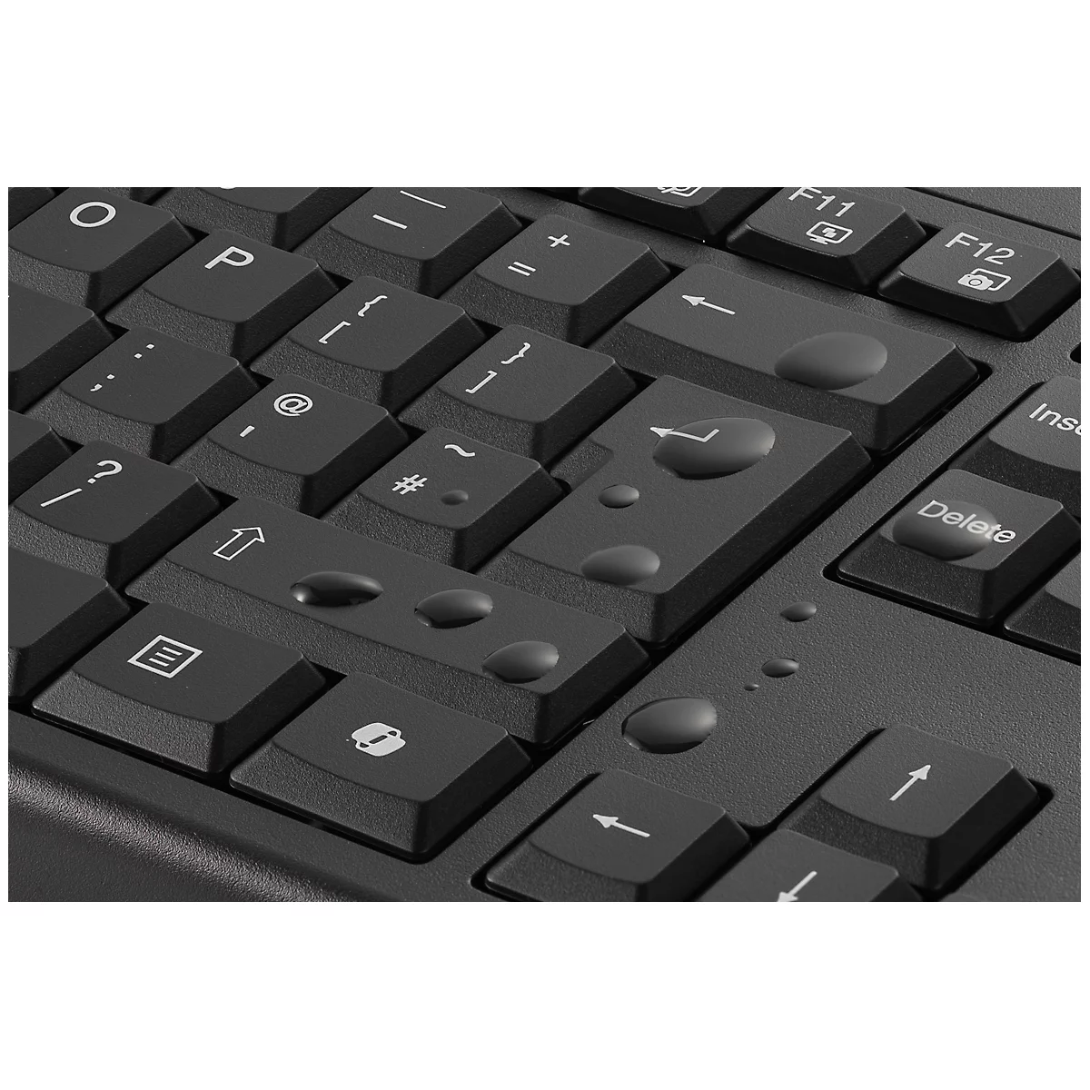 Ensemble clavier et souris Kensington KM270 EQ, sans fil, rechargeable, QWERTY, membrane scellée, souris pour gaucher/droitier, PCR, noir