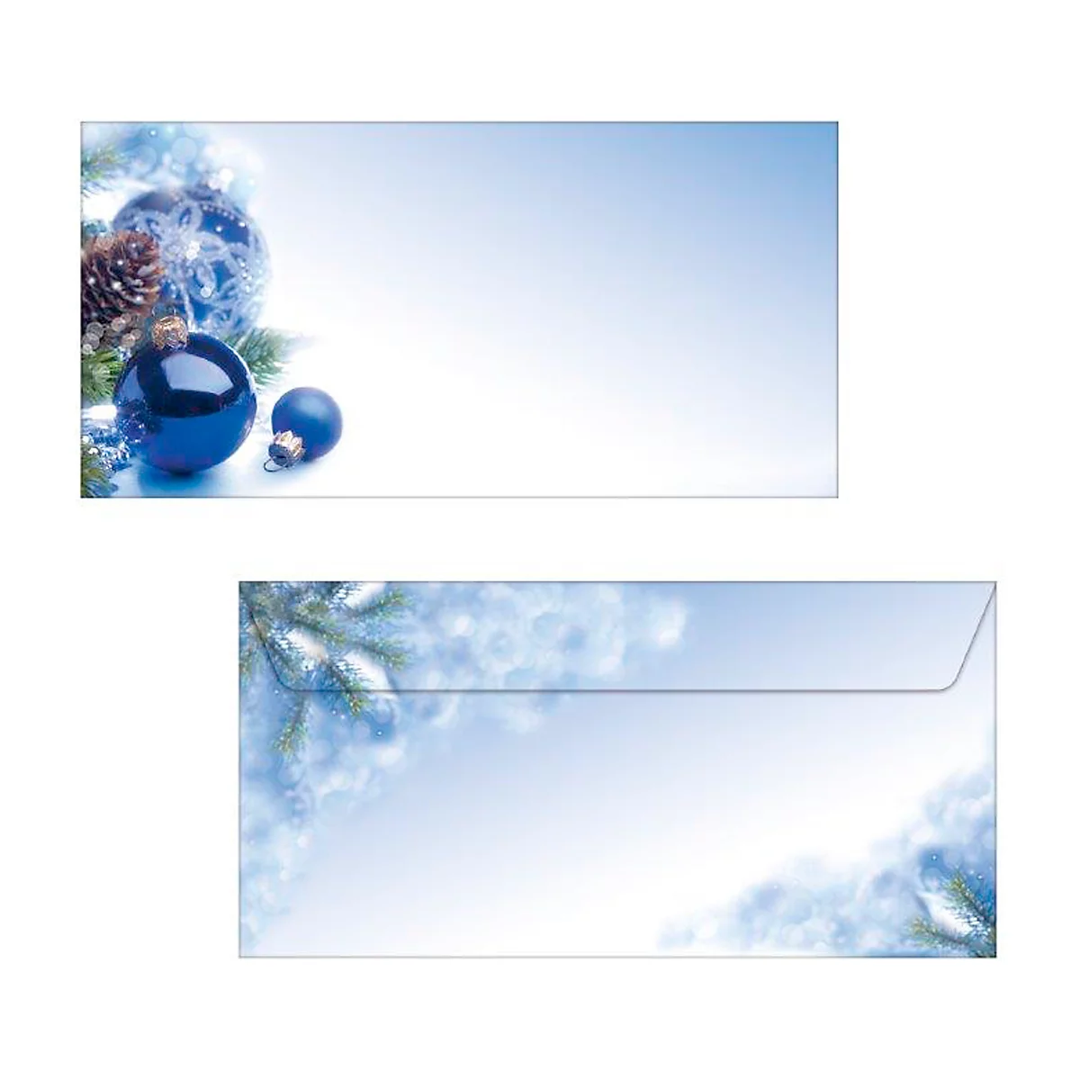 Envelop met kerstthema Sigel Blue Harmony, lang, 90 g/m², 50 stuks