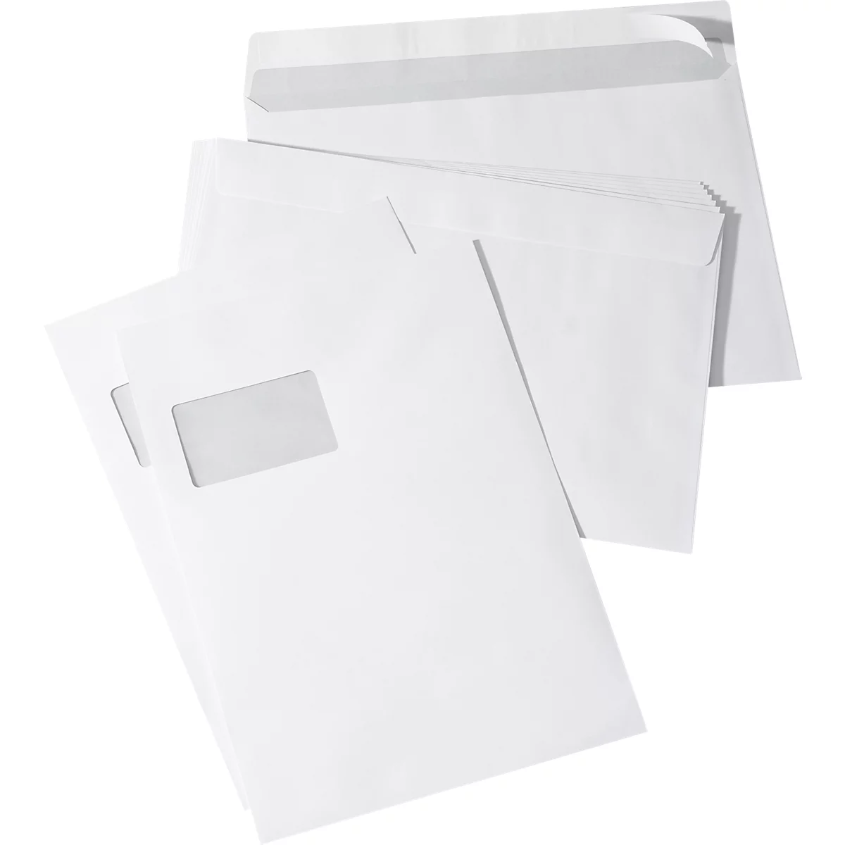 Enveloppen, C4, met venster, klevend, 250 stuks