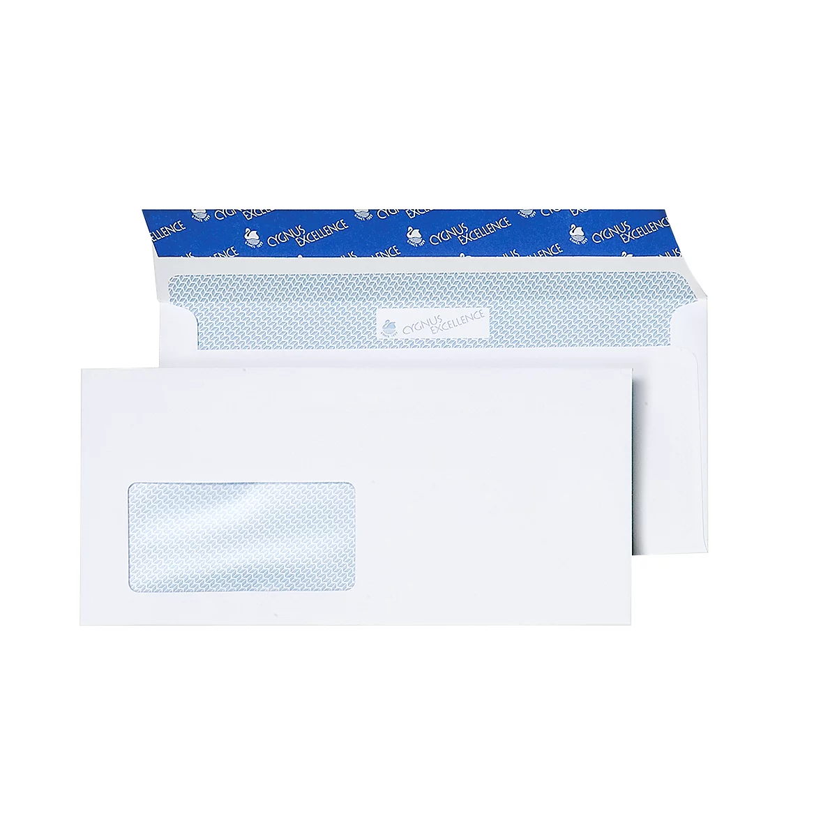 Enveloppes blanches, 80 g/m², 110 x 220 mm (DL), avec fenêtre, paquet de 500 pièces
