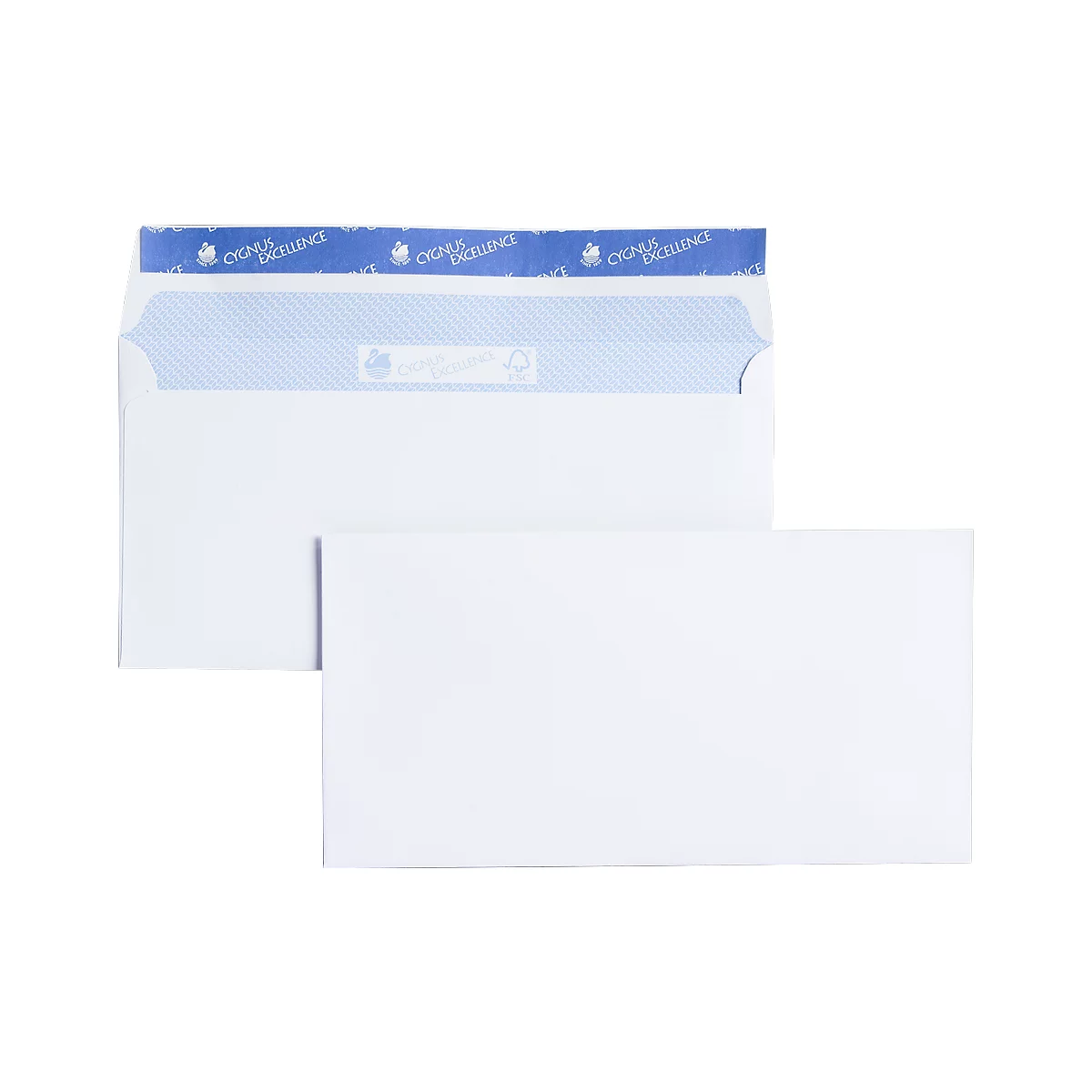 Enveloppes blanches, 80 g/m², 110 x 220 mm (DL), sans fenêtre, paquet de 500 pièces