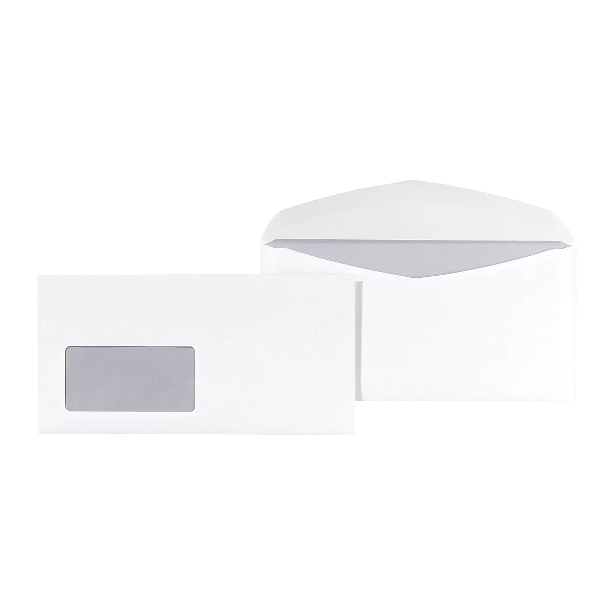 Enveloppes, DL, avec fenêtre, fermeture triangulaire, adhésives, 1000 pièces