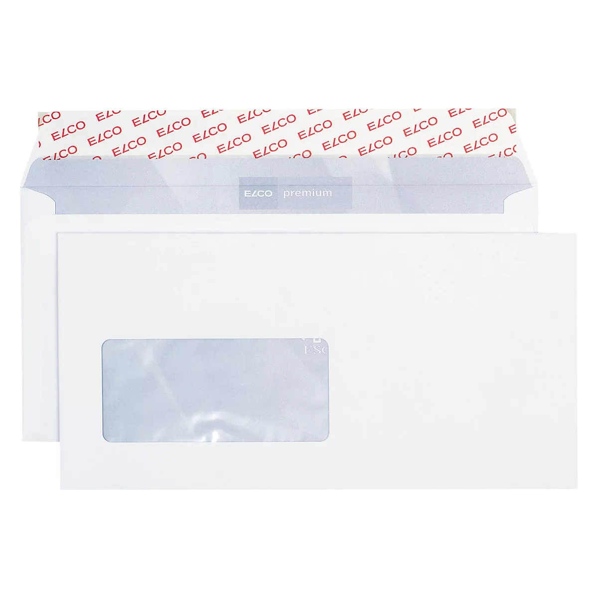 Enveloppes ELCO, DIN long plus, blanc, avec fenêtre à gauche, 500 pcs.