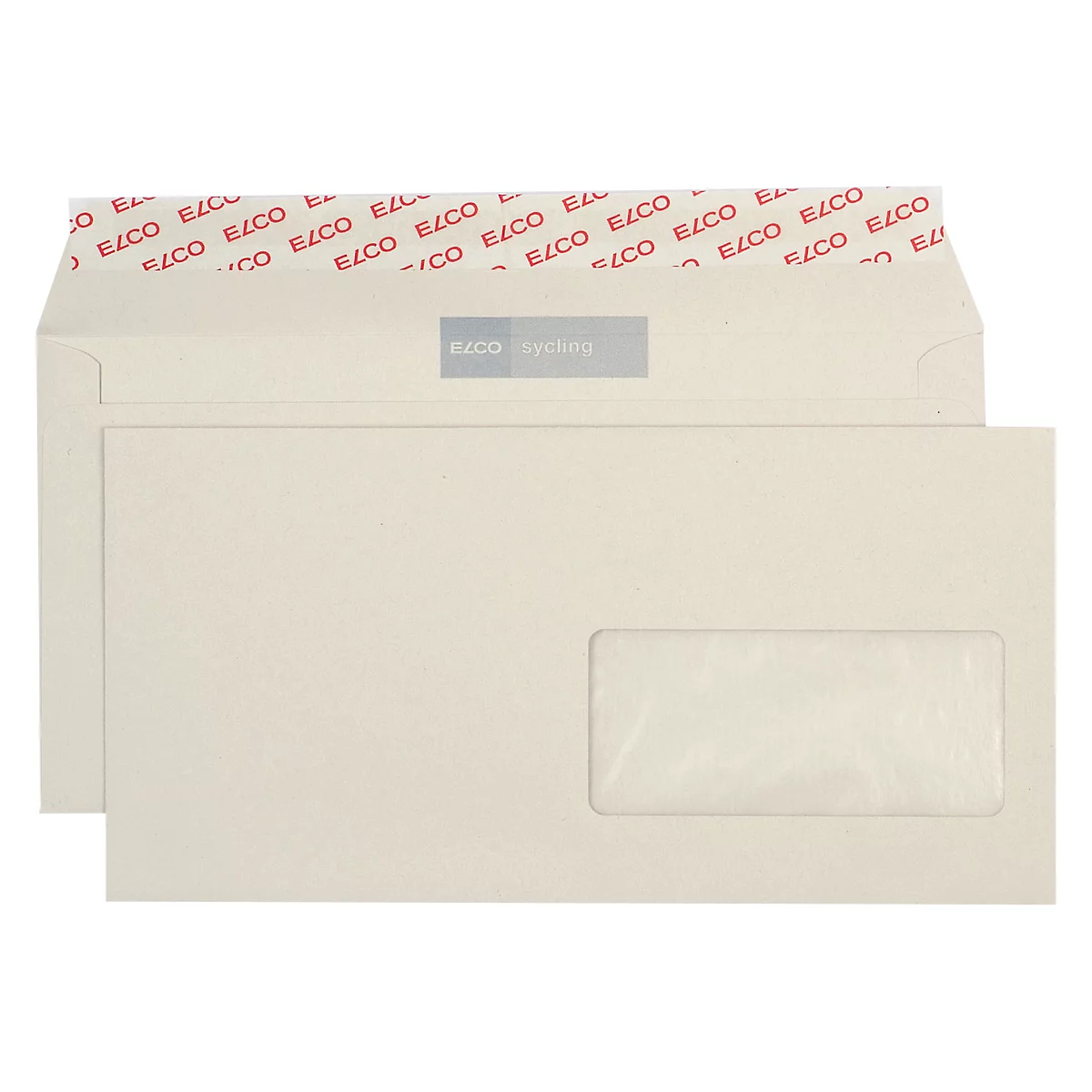 Enveloppes ELCO, DIN long plus, gris, avec fenêtre à droite, 500 pcs