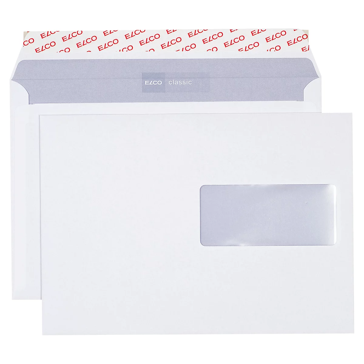 Enveloppes, enveloppes à soufflet et enveloppes expansibles classic ELCO, C5, 100 g, 500 p. avec fenêtre à droite