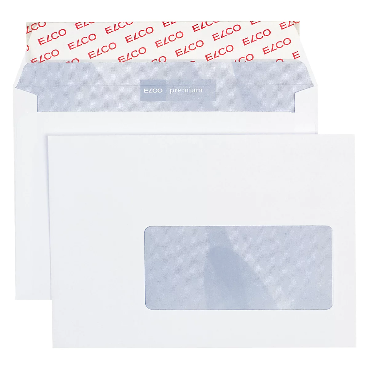 Enveloppes, enveloppes à soufflet et enveloppes expansibles ELCO, C6, blanc, avec fenêtre à droite, 500 p.