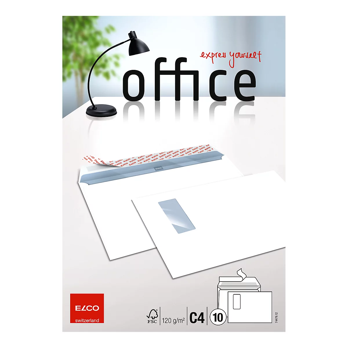 Enveloppes, enveloppes à soufflet et enveloppes expansibles Office ELCO, C4, avec fenêtre à droite, 120 g/m², 10 p.