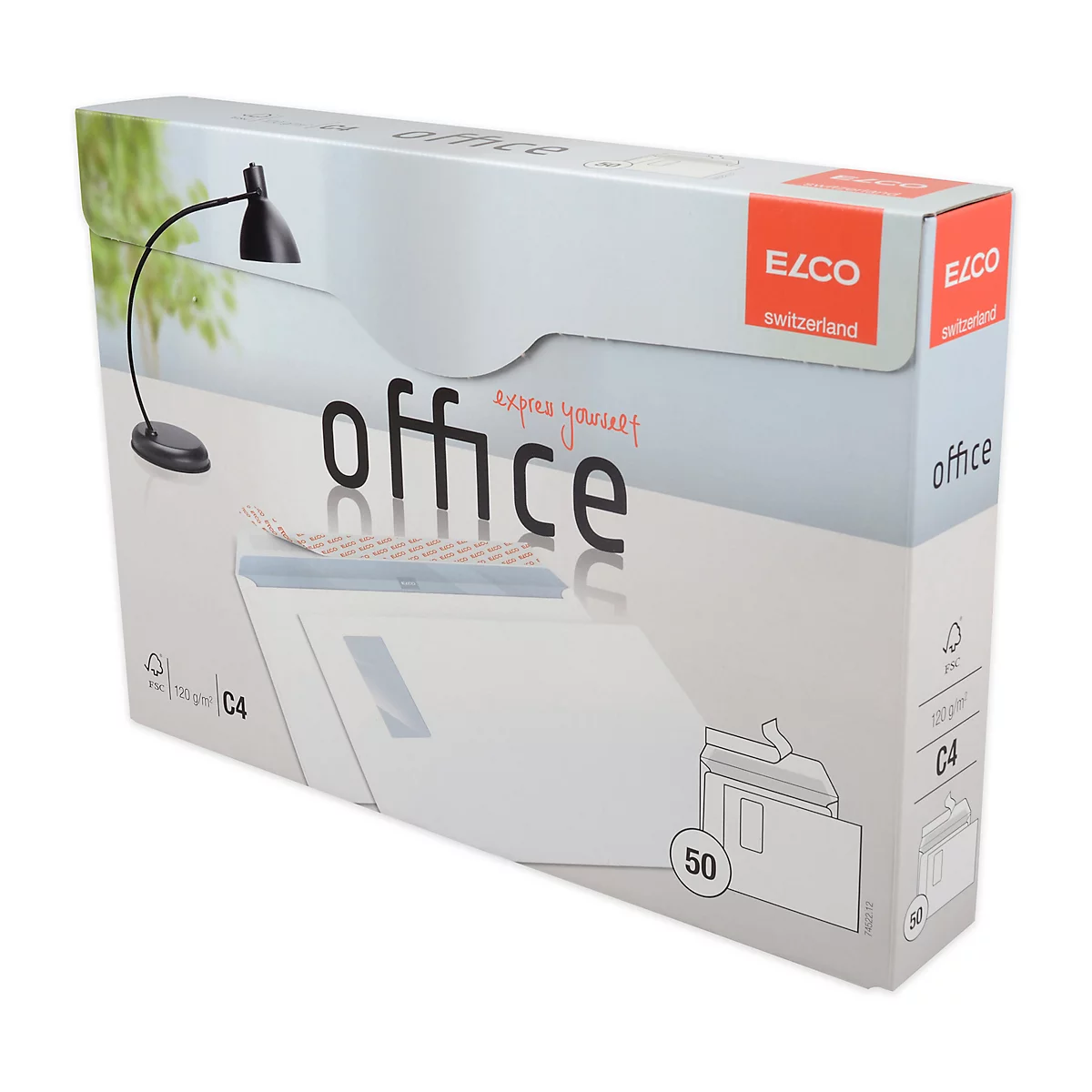 Enveloppes, enveloppes à soufflet et enveloppes expansibles Office ELCO, C4, avec fenêtre à droite, 120 g/m², 50 p.