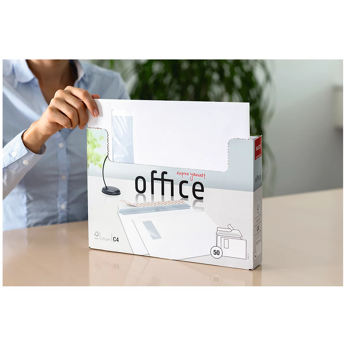 Enveloppes, enveloppes à soufflet et enveloppes expansibles Office ELCO, C4, avec fenêtre à droite, 120 g/m², 50 p.