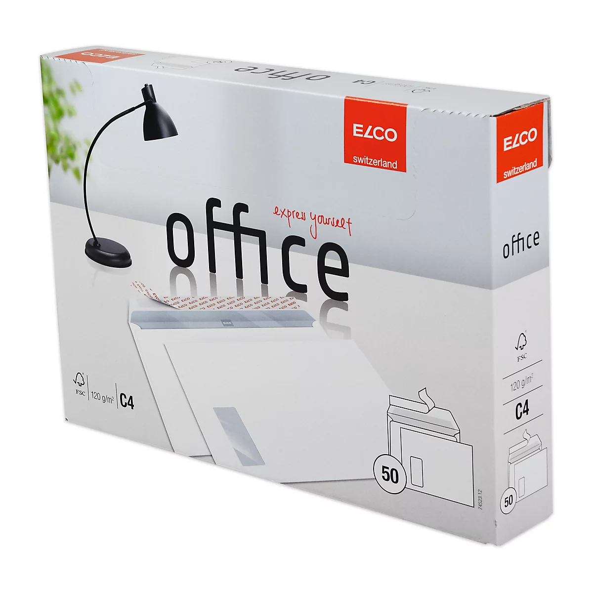 Enveloppes, enveloppes à soufflet et enveloppes expansibles Office ELCO, C4, avec fenêtre à gauche, 120 g/m², 50 p.