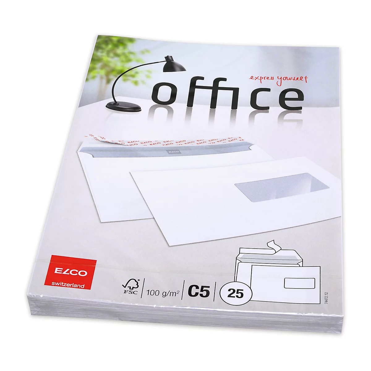 Enveloppes, enveloppes à soufflet et enveloppes expansibles Office ELCO, C5, avec fenêtre à droite, 100 g/m², 25 p.