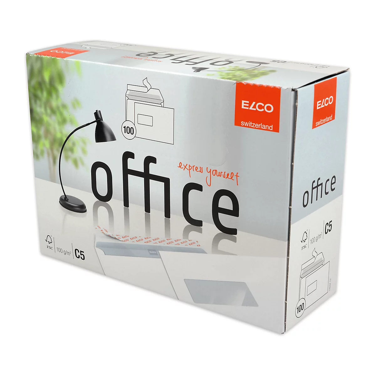 Enveloppes, enveloppes à soufflet et enveloppes expansibles Office ELCO, C5, avec fenêtre à gauche, 100 g/m², 100 p.