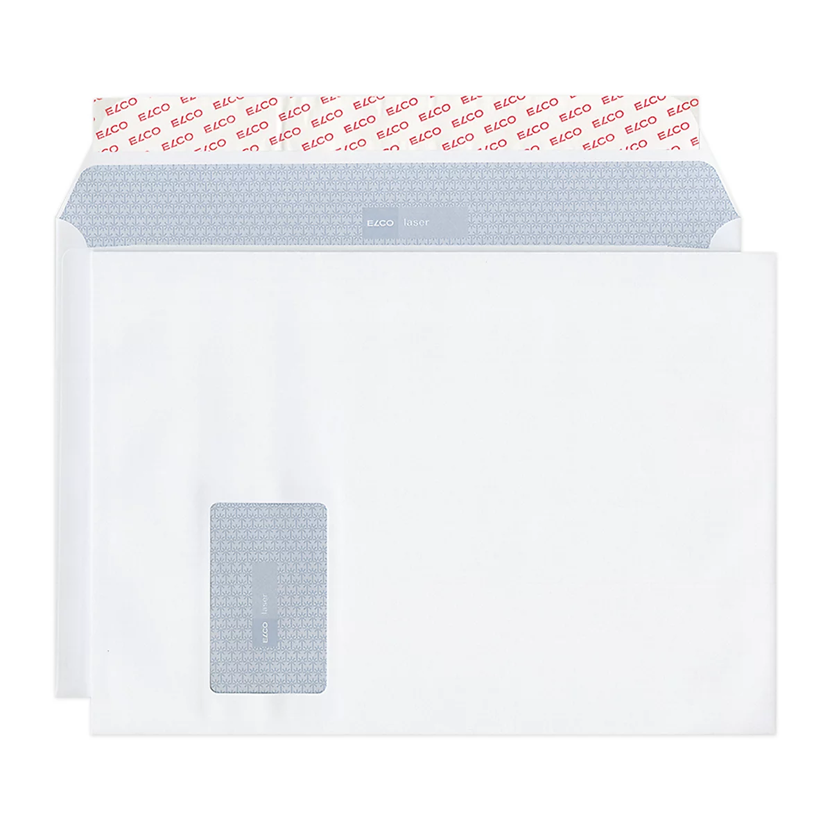 Enveloppes, enveloppes à soufflet et enveloppes expansibles p. imprimantes laser C4 ELCO, fenêtre à gauche, 100 g, 250 p.