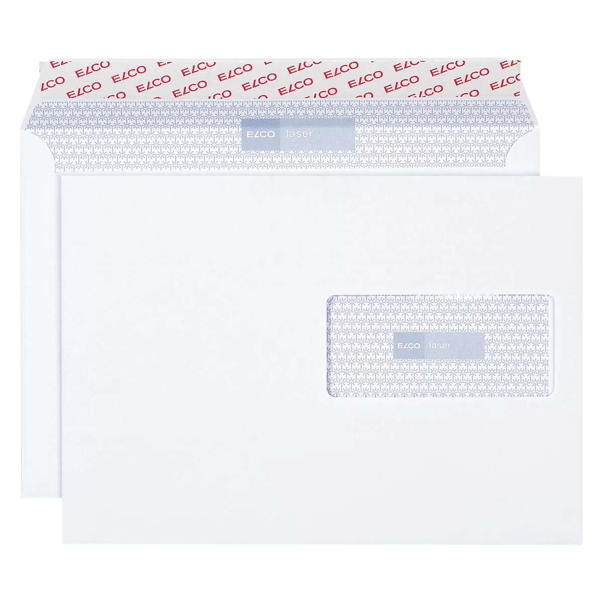 Enveloppes, enveloppes à soufflet et enveloppes expansibles p. imprimantes laser C5 ELCO, fenêtre à droite, 100 g, 500 p.