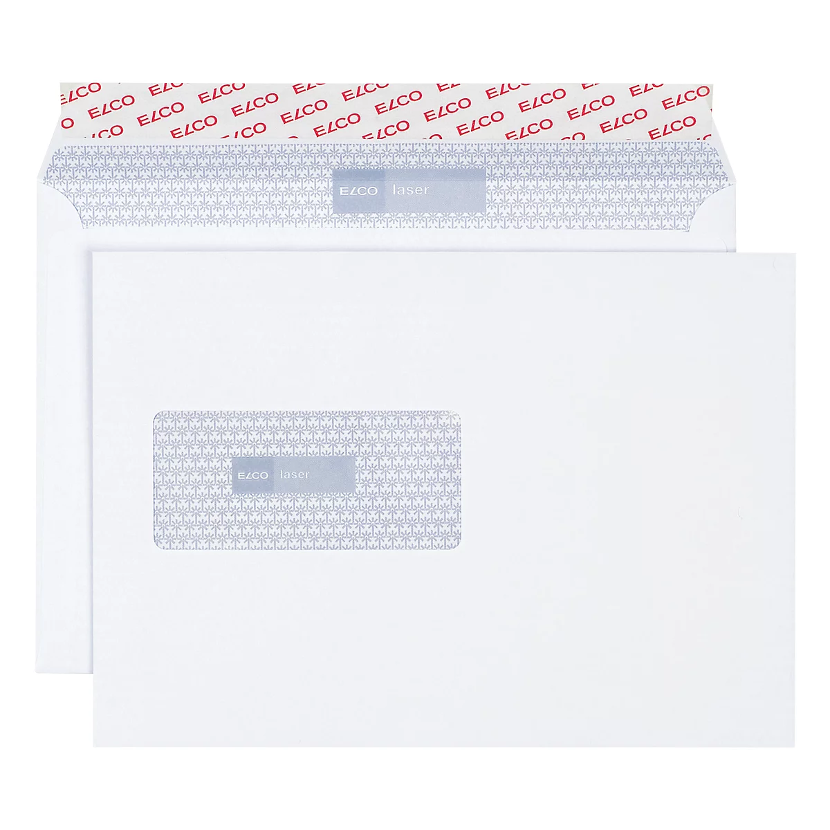 Enveloppes, enveloppes à soufflet et enveloppes expansibles p. imprimantes laser C5 ELCO, fenêtre à gauche, 100 g, 500 p.