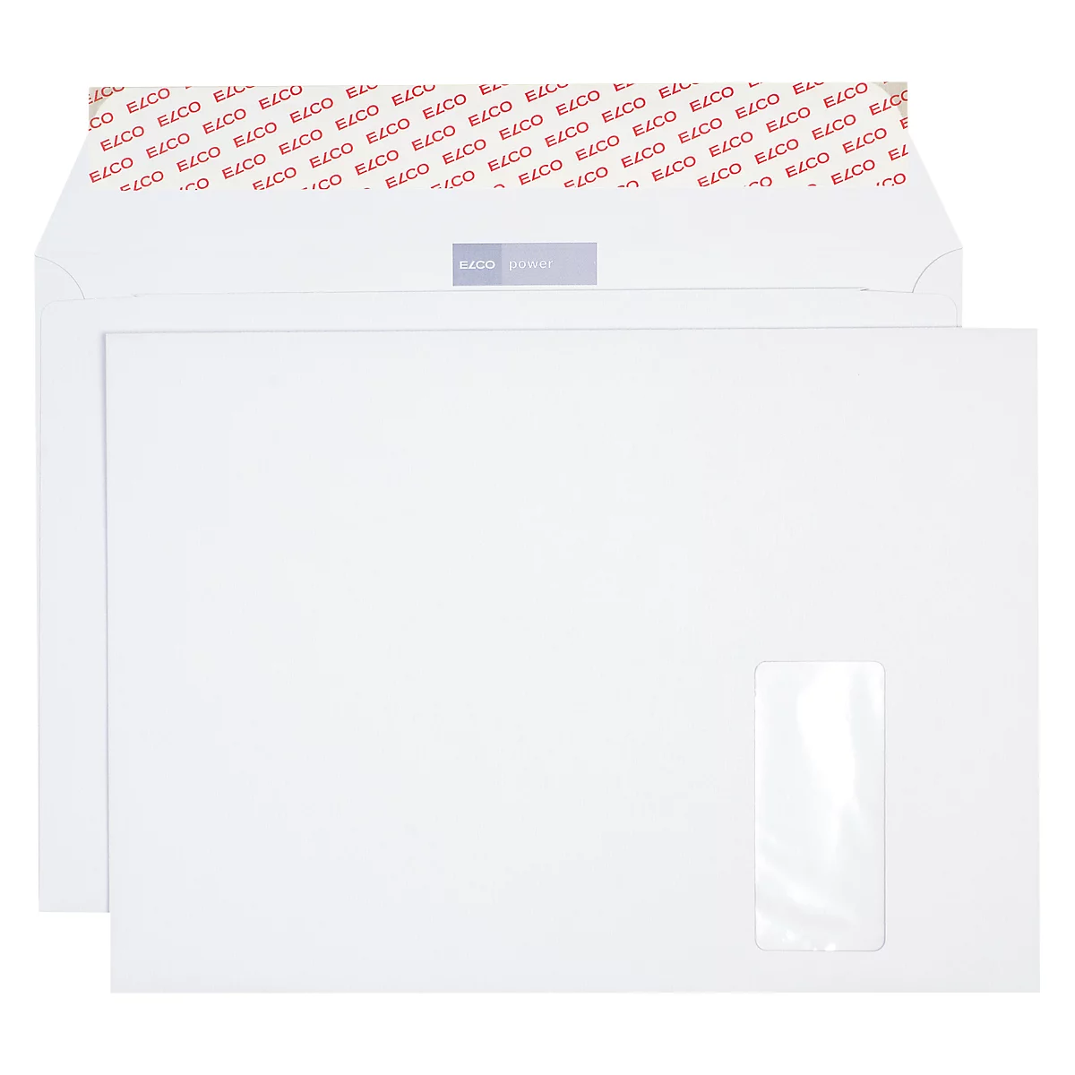 Enveloppes, enveloppes à soufflet et enveloppes expansibles power ELCO C4, 250 p., avec fenêtre à droite