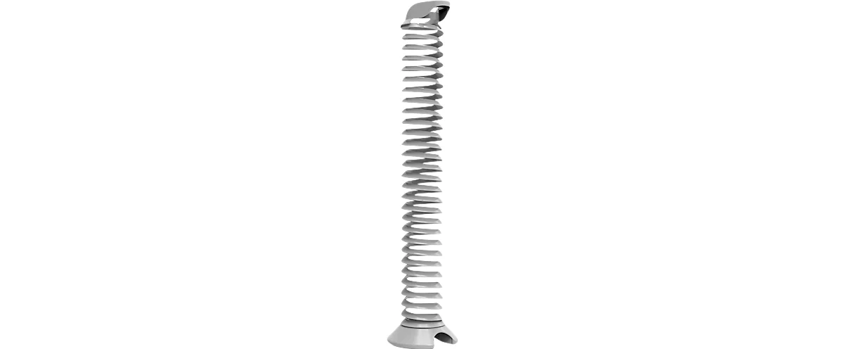 Envoltura de cable en espiral, altura extendida 1300 mm, Ø 90 mm, verticalmente hasta el suelo, universal, plástico, gris plata