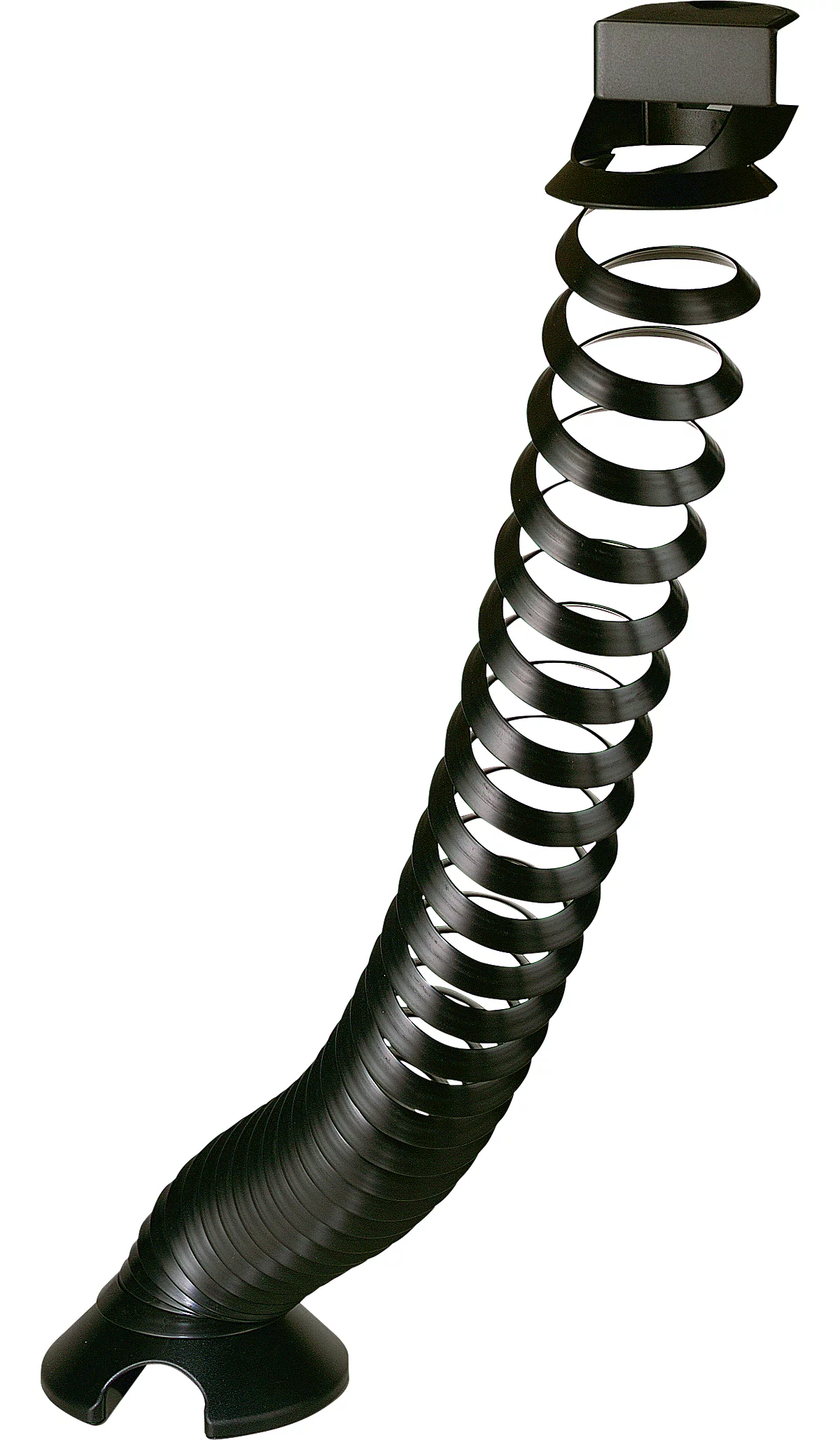 Envoltura de cable en espiral, altura extendida 1300 mm, Ø 90 mm, verticalmente hasta el suelo, universal, plástico, negro