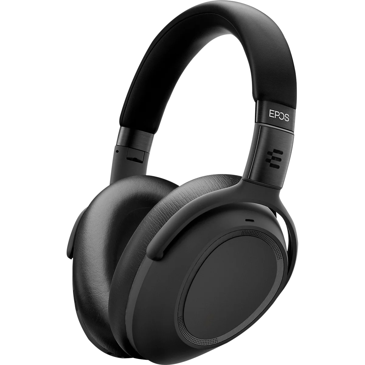Casque EPOS noir avec des coussinets en mousse douce et un arceau réglable.