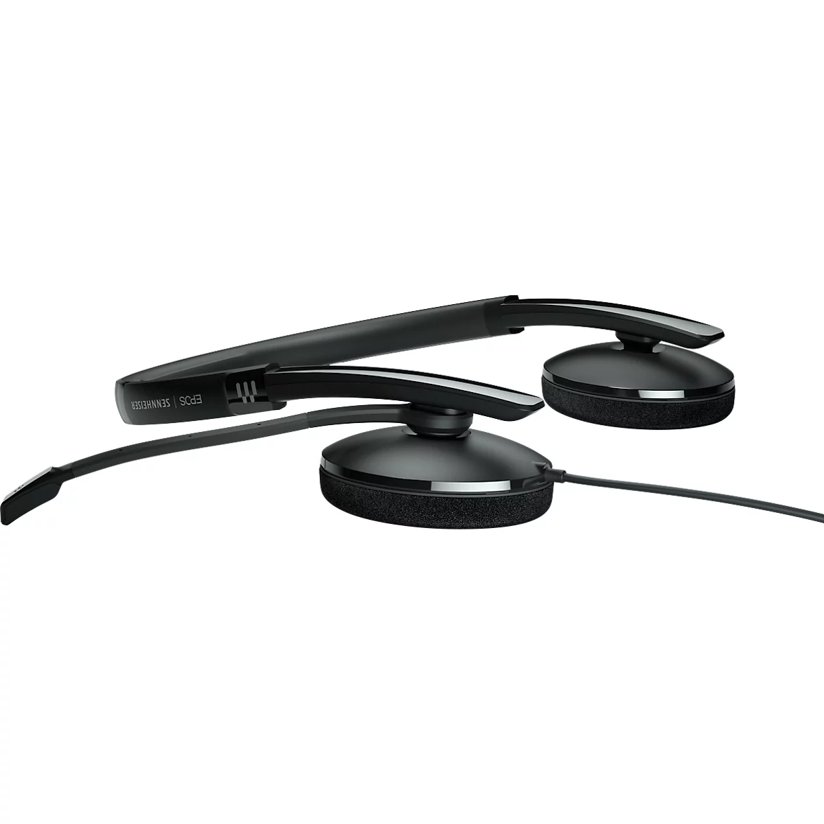 Black headset, over-the-head headphones with two earcups, microphone. "Bluetooth / 530" is printed on the headband.