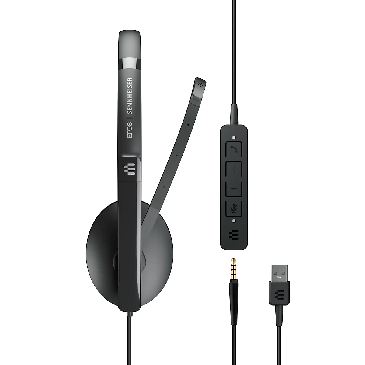 EPOS I SENNHEISER On-Ear ADAPT 165 USB II, USB A, 3,5-mm-Klinkenstecker, binaural, faltbar, UC-optimiert, schwarz 