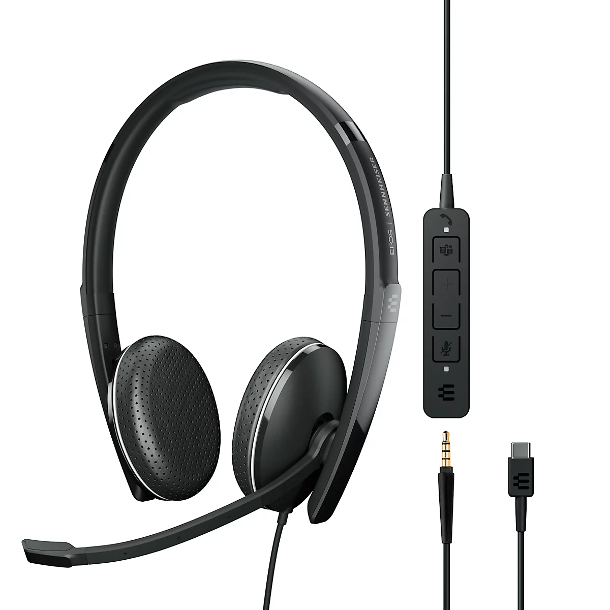 EPOS I SENNHEISER On-Ear ADAPT 165T USB-C II, 3,5-mm-Klinkenstecker, binaural, faltbar, Microsoft Teams zertifiziert, schwarz 
