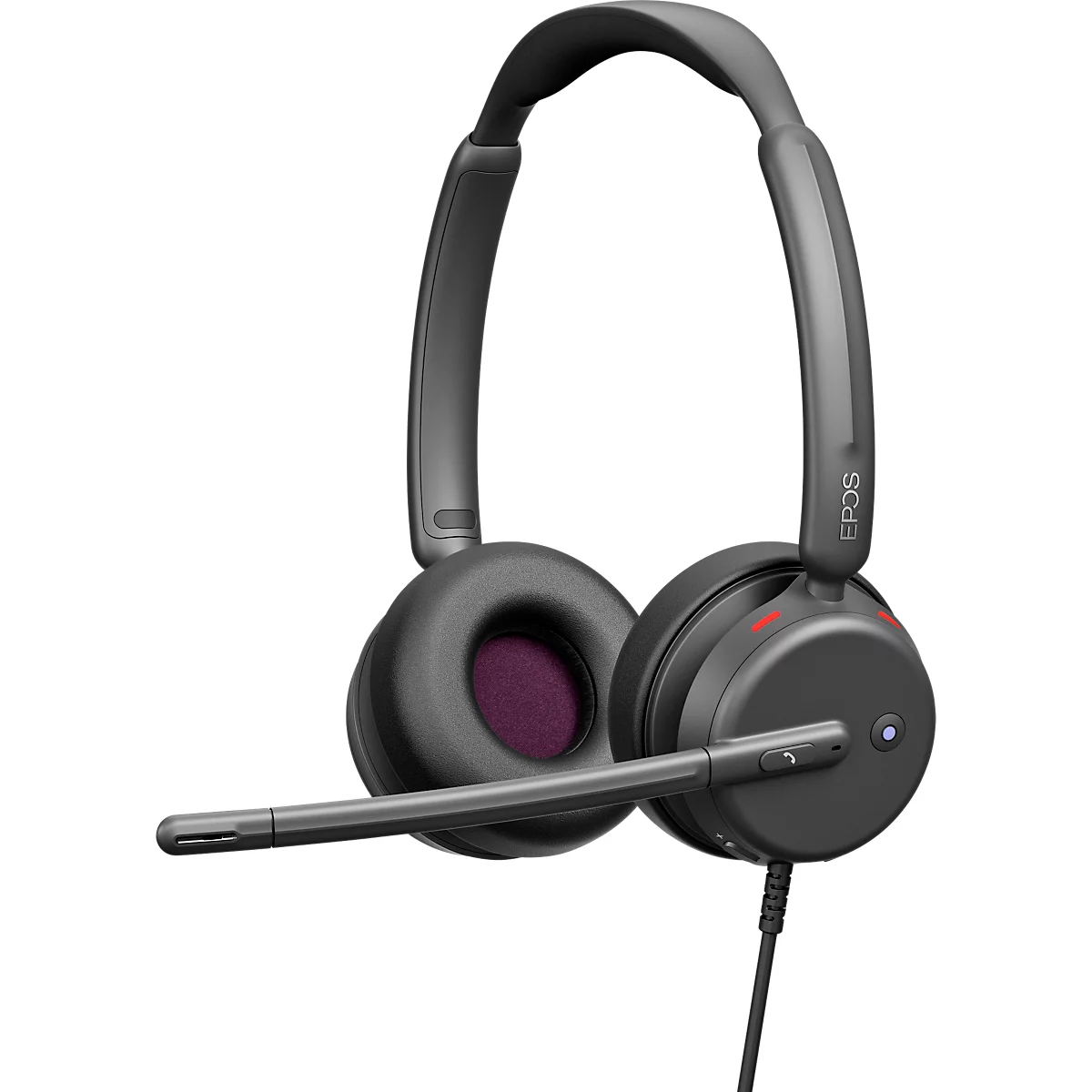 EPOS Impact 460T headset, binauraal (beide zijden), bedraad, USB-C / USB-A, geoptimaliseerd voor UC, gecertificeerd voor Microsoft Teams