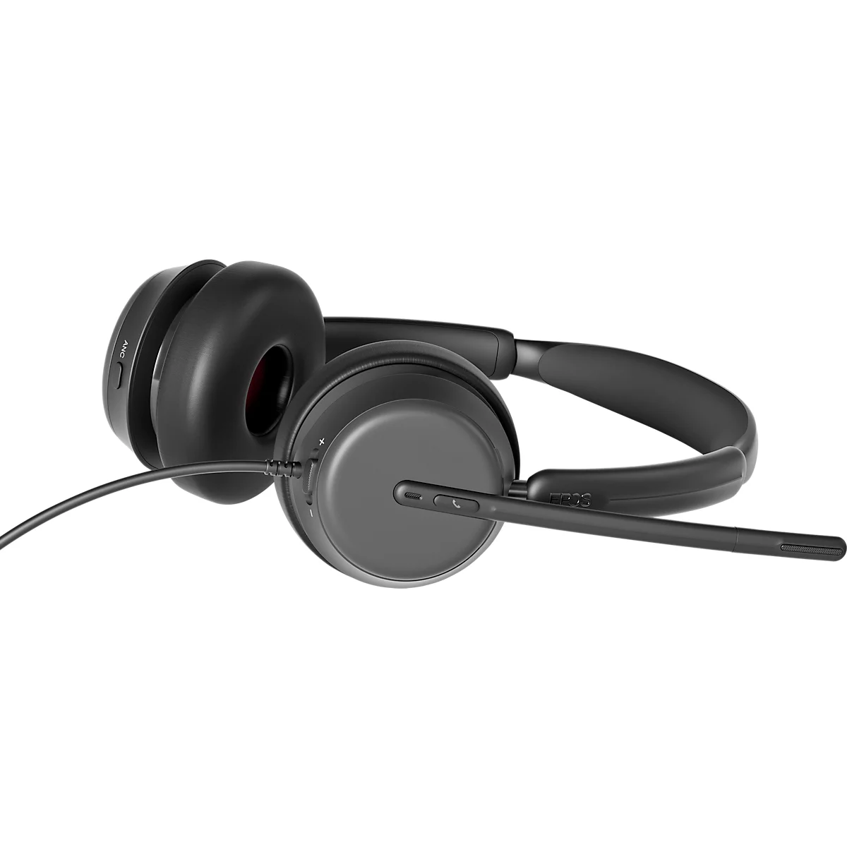 EPOS IMPACT 860 ANC headset, binauraal, bedraad, USB-C naar USB-A, UC-geoptimaliseerd, 4 microfoons + hybride adaptieve ANC, draagtas, zwart