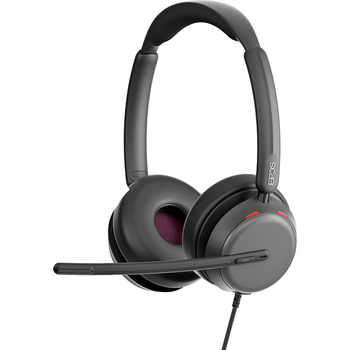 EPOS IMPACT 860T ANC headset, binauraal, bedraad, USB-C naar USB-A, UC-geoptimaliseerd, gecertificeerd voor Microsoft Teams, 4 microfoons + hybride adaptieve ANC, draagtas, zwart