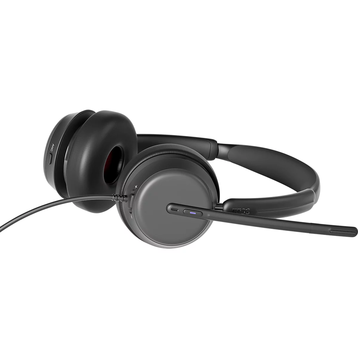 EPOS IMPACT 860T ANC headset, binauraal, bedraad, USB-C naar USB-A, UC-geoptimaliseerd, gecertificeerd voor Microsoft Teams, 4 microfoons + hybride adaptieve ANC, draagtas, zwart