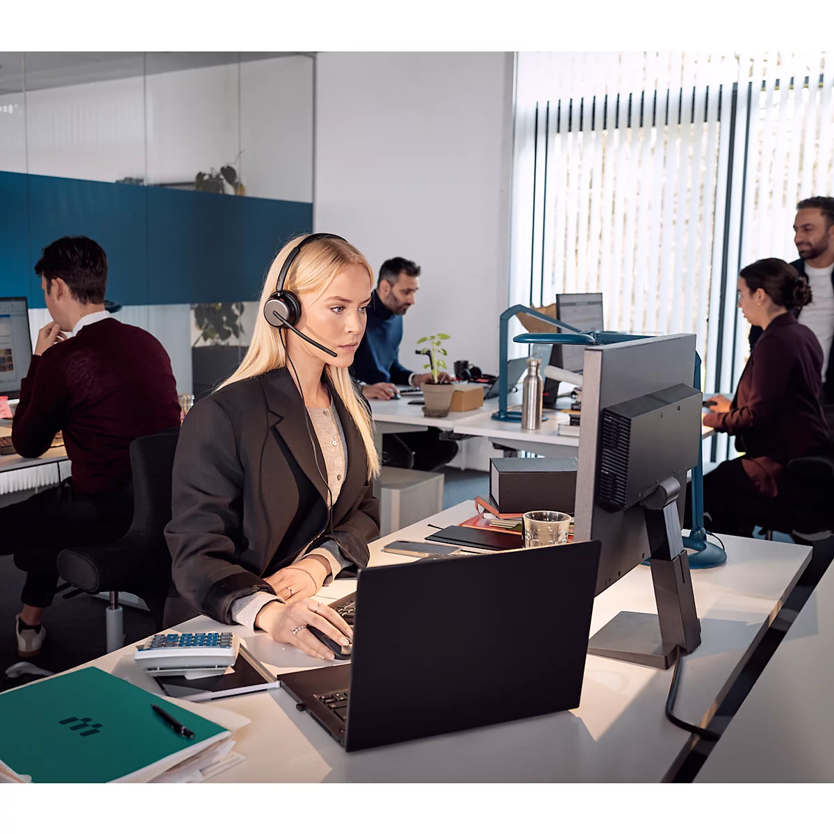 EPOS IMPACT 860T ANC headset, binauraal, bedraad, USB-C naar USB-A, UC-geoptimaliseerd, gecertificeerd voor Microsoft Teams, 4 microfoons + hybride adaptieve ANC, draagtas, zwart