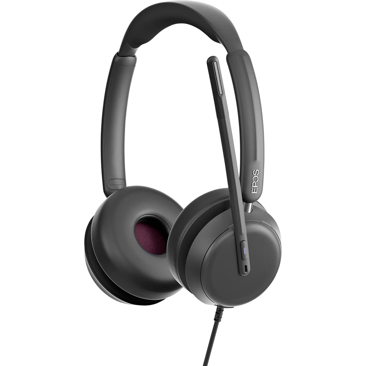 EPOS IMPACT 860T headset, binauraal, bedraad, USB-C naar USB-A, UC-geoptimaliseerd, gecertificeerd voor Microsoft Teams, 3 microfoons, draagtas, zwart