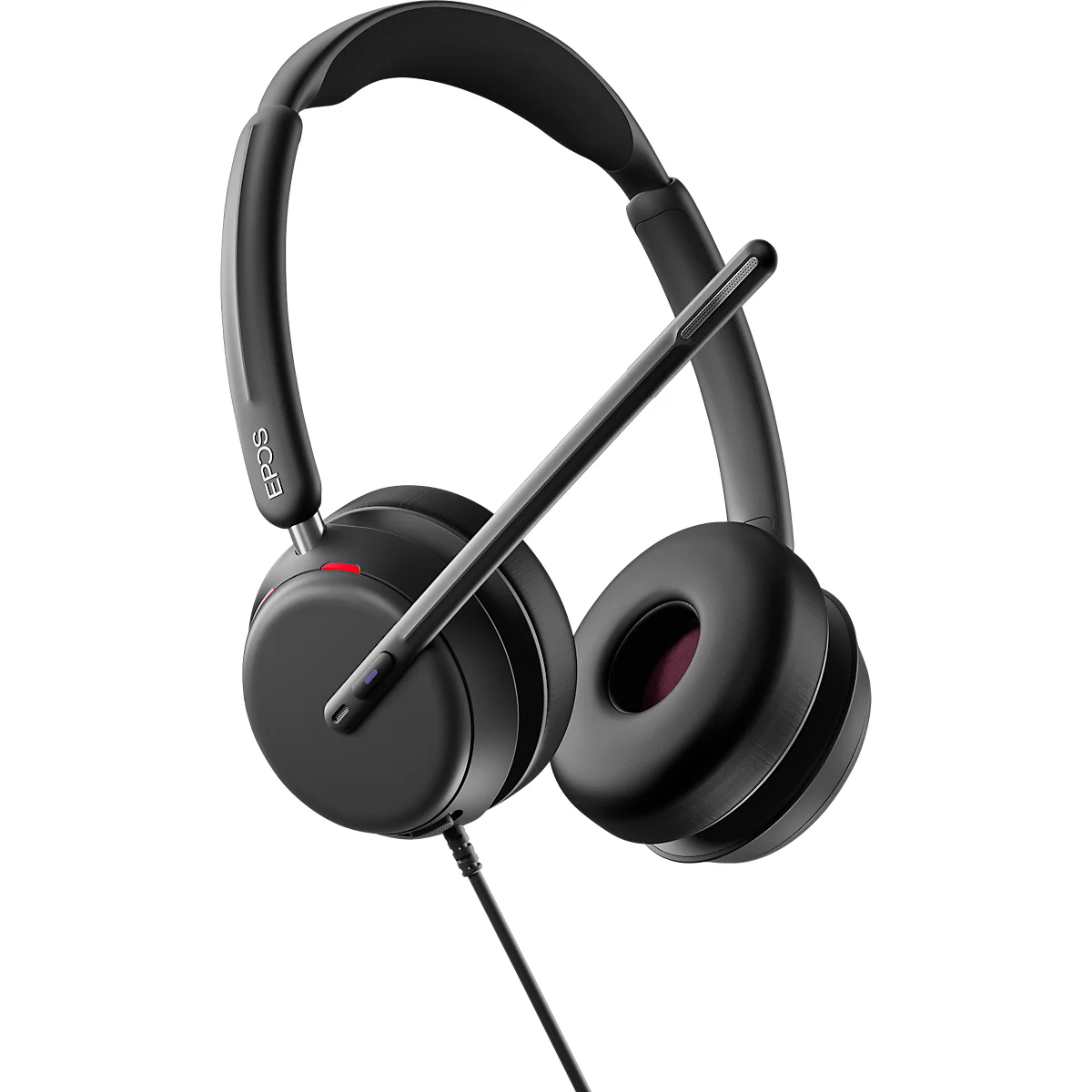 EPOS IMPACT 860T headset, binauraal, bedraad, USB-C naar USB-A, UC-geoptimaliseerd, gecertificeerd voor Microsoft Teams, 3 microfoons, draagtas, zwart