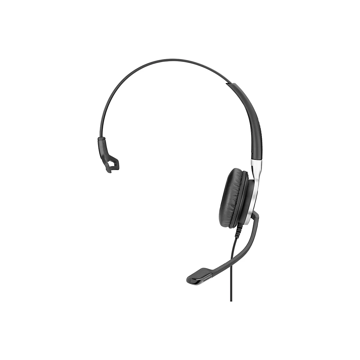 Schwarzes Headset mit Mikrofon auf weiÃŸem Hintergrund.