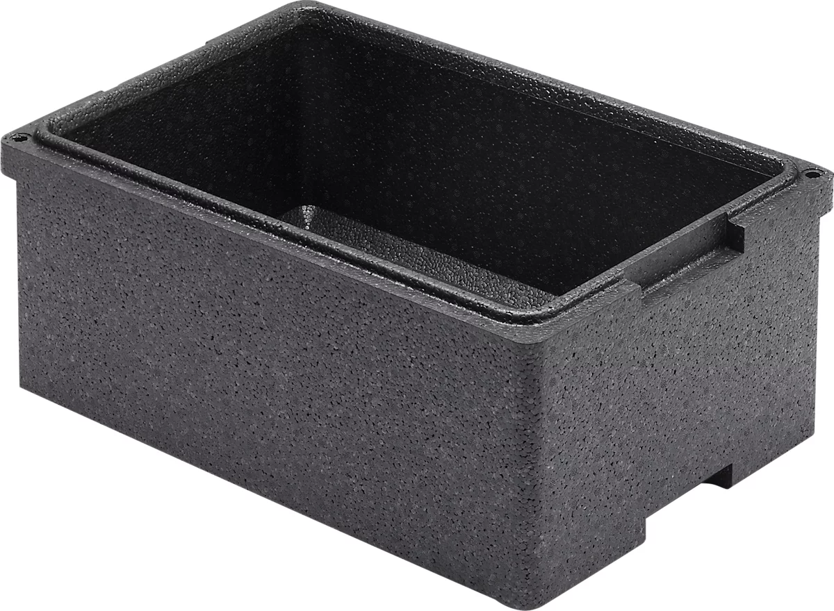 EPP-Isolierbox für Isolierbehälter, 23 l, mit Griffleiste, stapelbar, L 560 x B 360 x H 180 mm, schwarz