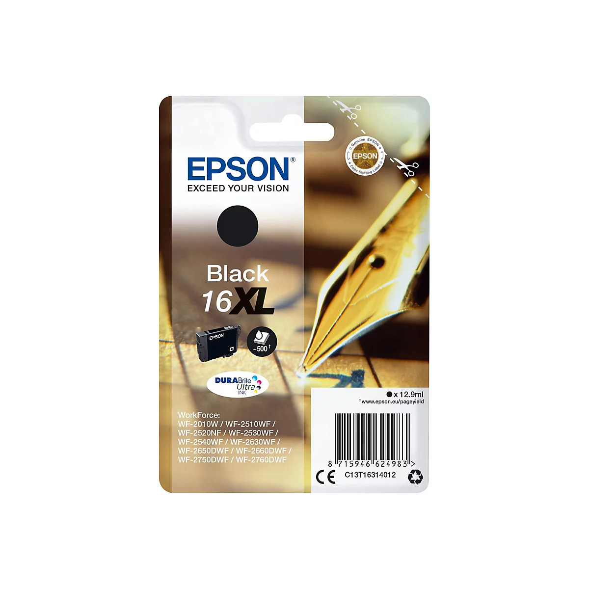 Epson 16XL - XL - Schwarz - original - Tintenpatrone