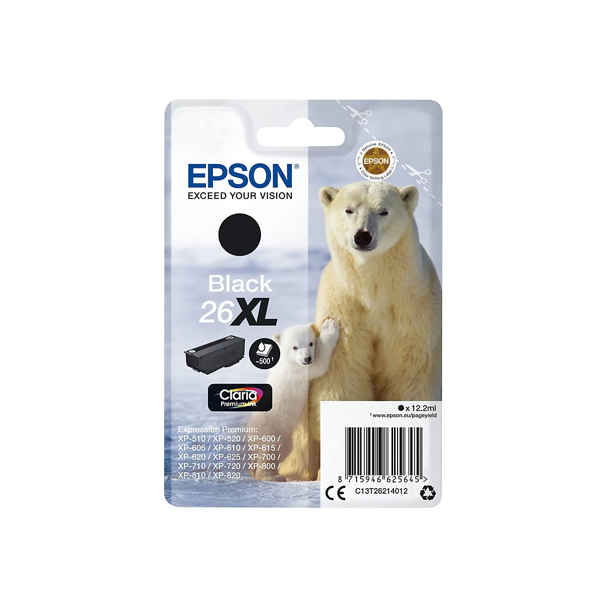 Epson 26XL - XL - Schwarz - original - Tintenpatrone