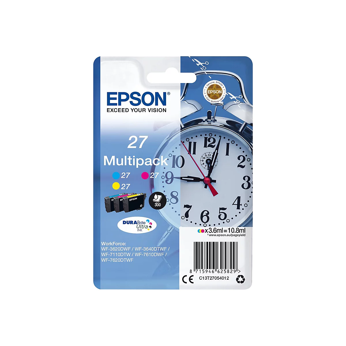 Epson 27 Multi-Pack - 3er-Pack - Gelb, Cyan, Magenta - original - Tintenpatrone