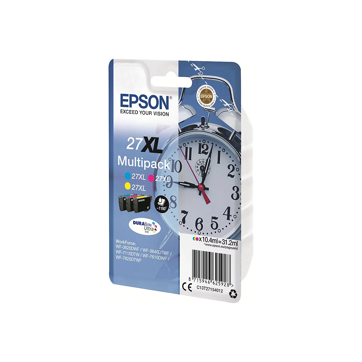 Epson 27XL Multipack - 3er-Pack - XL - Gelb, Cyan, Magenta - original - Tintenpatrone