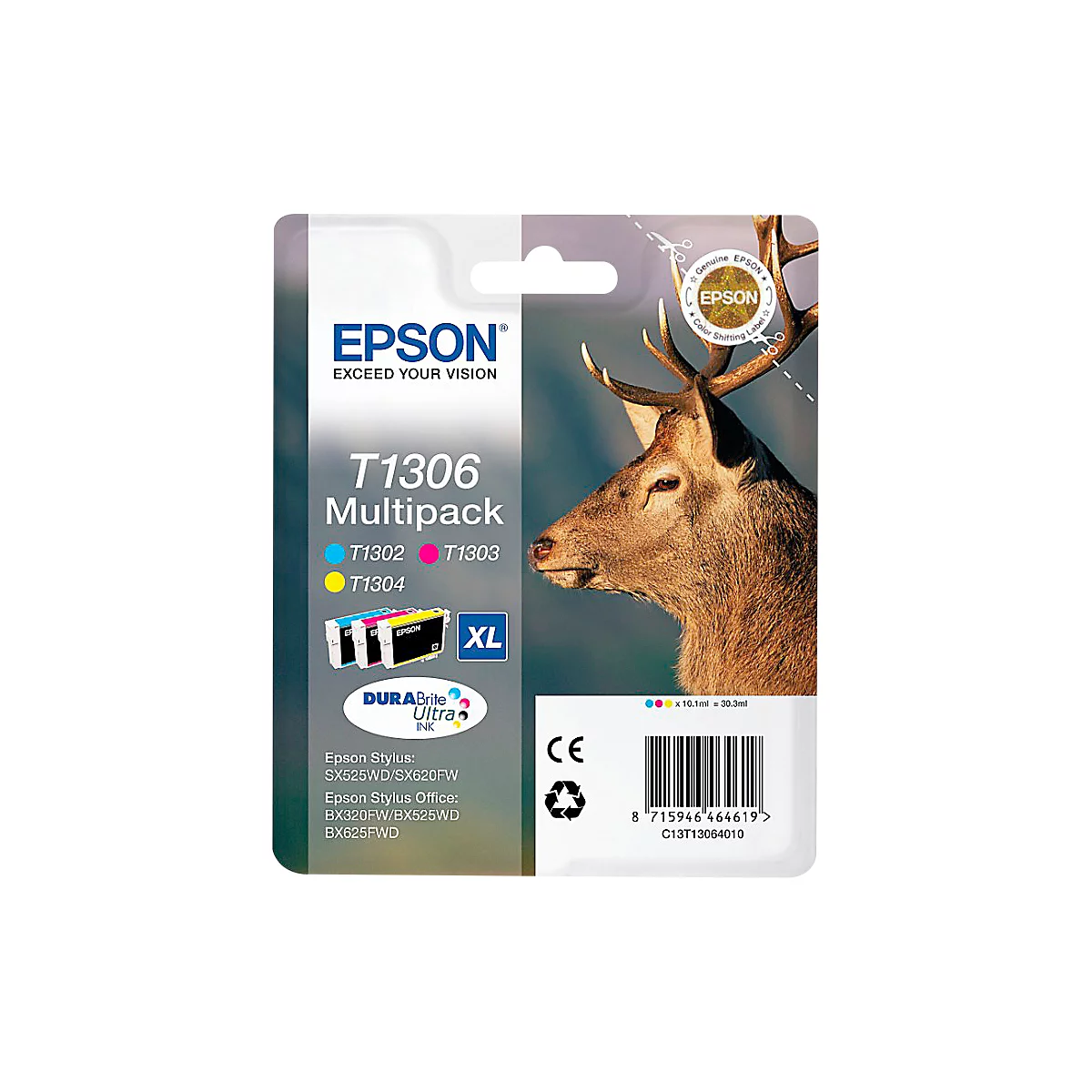 Epson 3 Tintenpatronen T13064010 cyan, magenta, gelb, original